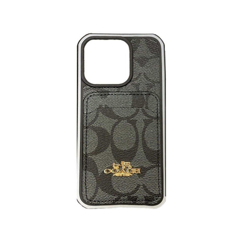 Étui iPhone classique avec porte-cartes Café -KB241416