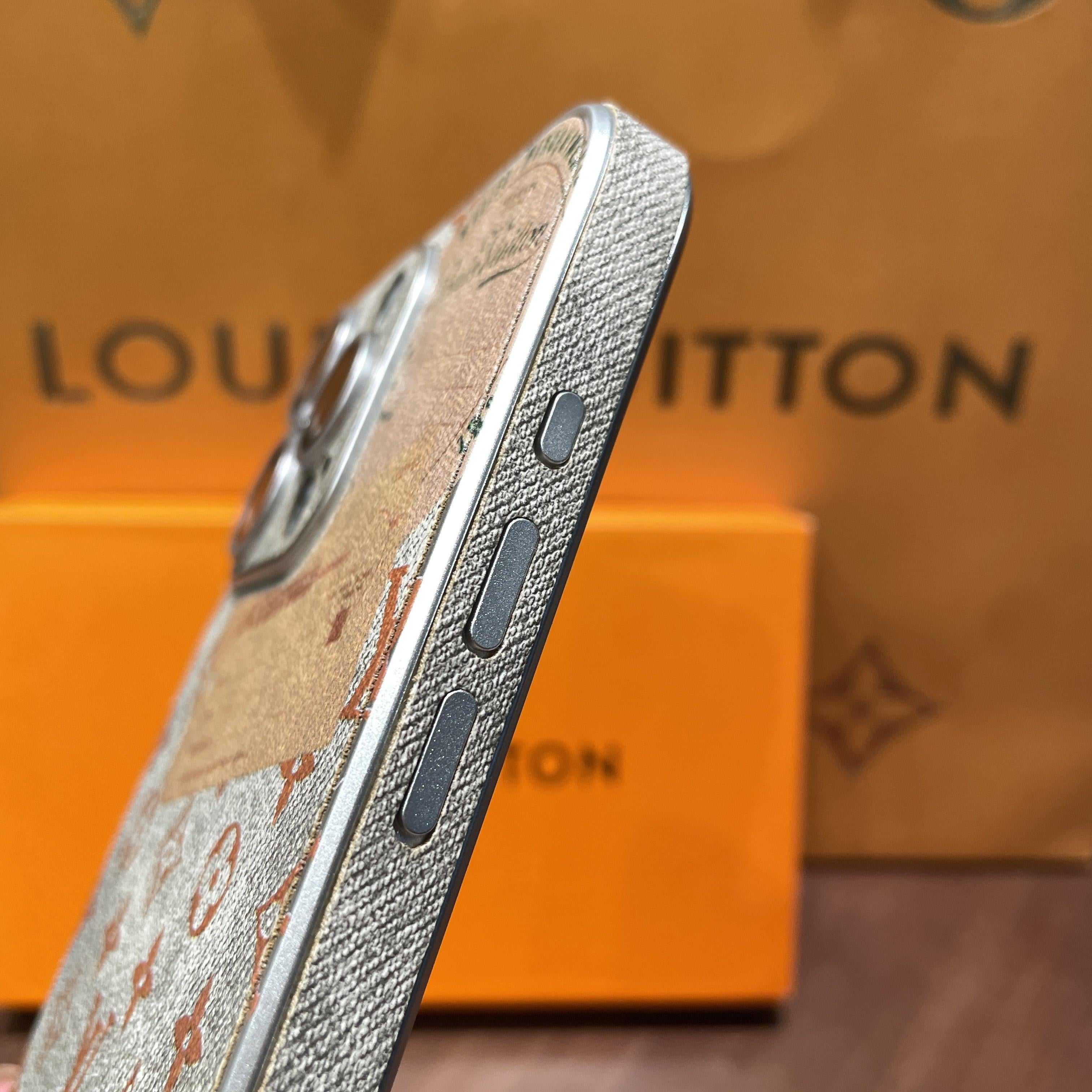 Étui de téléphone en cuir de style enveloppe vintage