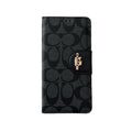 Étui iPhone Classique en Cuir à Rabat avec Porte-Cartes Noir