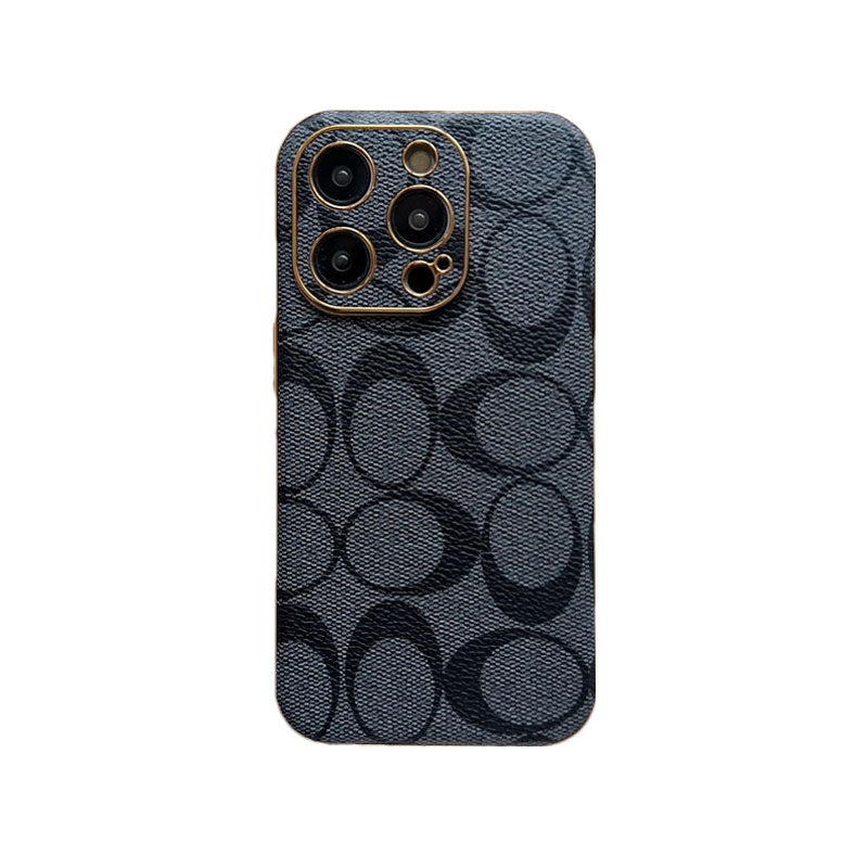 Coque iPhone Classique Cuir Marron Clair - QBK240513