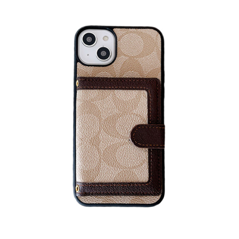 Coque iPhone Classique Avec Portefeuille Et Bandoulière Blanc -XK240402