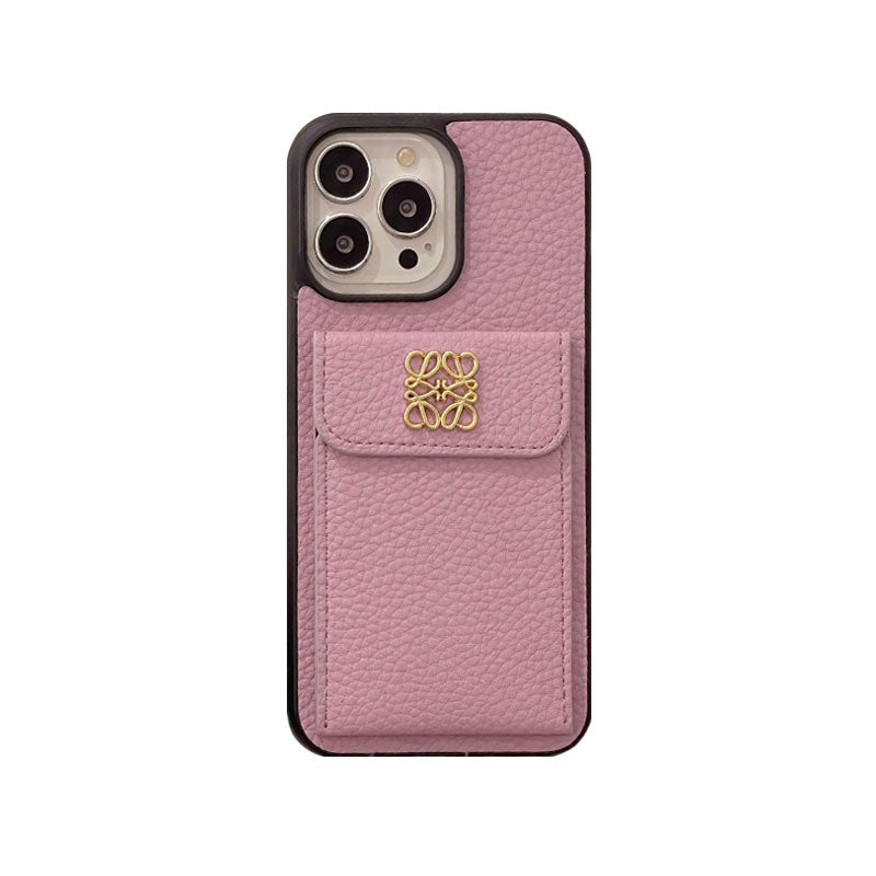Étui iPhone de luxe avec porte-cartes Noir-QBK240603