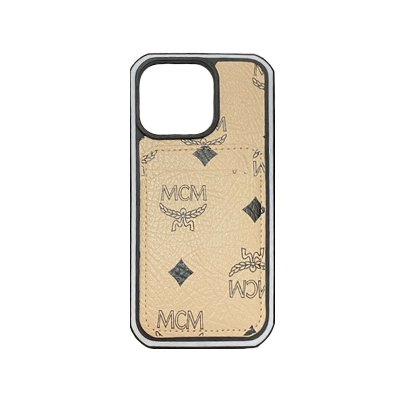 Étui de téléphone MCM avec porte-cartes Jaune-MCK240603