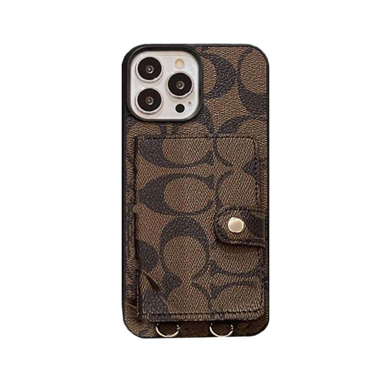 Coque Classique iPhone Avec Portefeuille Et Bandoulière Blanc -SZK240402