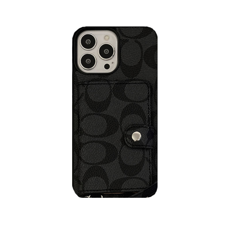 Coque Classique iPhone Avec Portefeuille Et Bandoulière Blanc -SZK240402