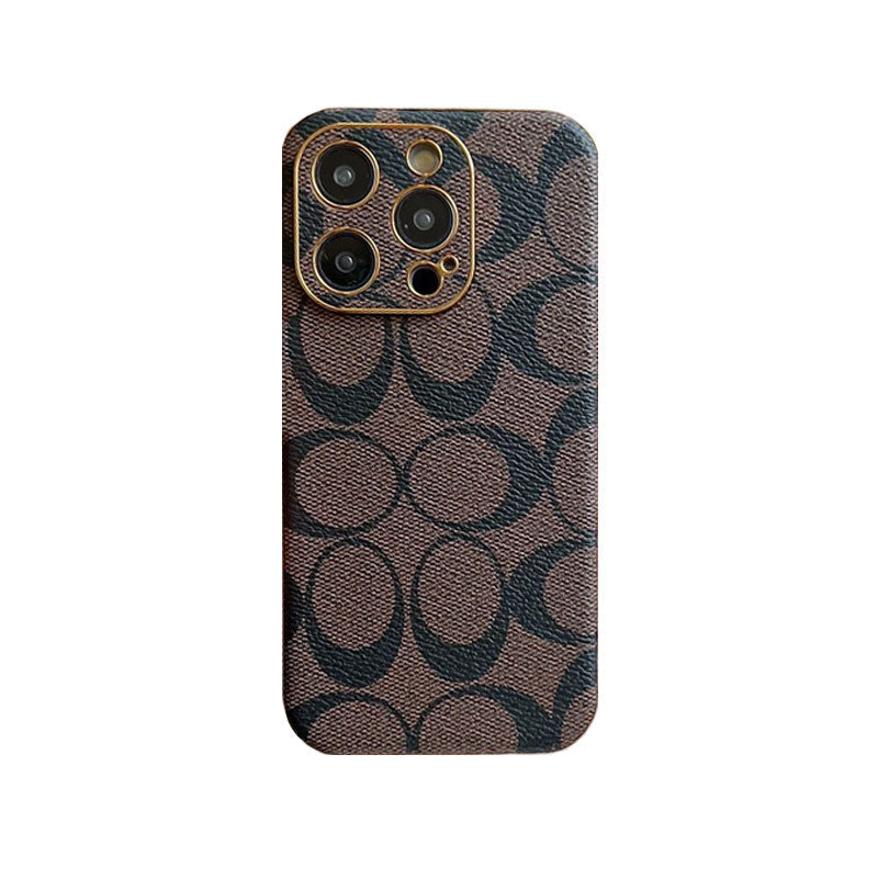 Coque classique iPhone Cuir Noir -QBK240513
