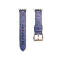 Leder Monogramm Apple Watch Armbänder Leder Blau-YH24422