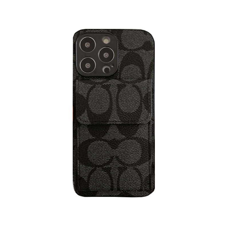 Étui portefeuille classique pour iPhone Marron clair-HP240513