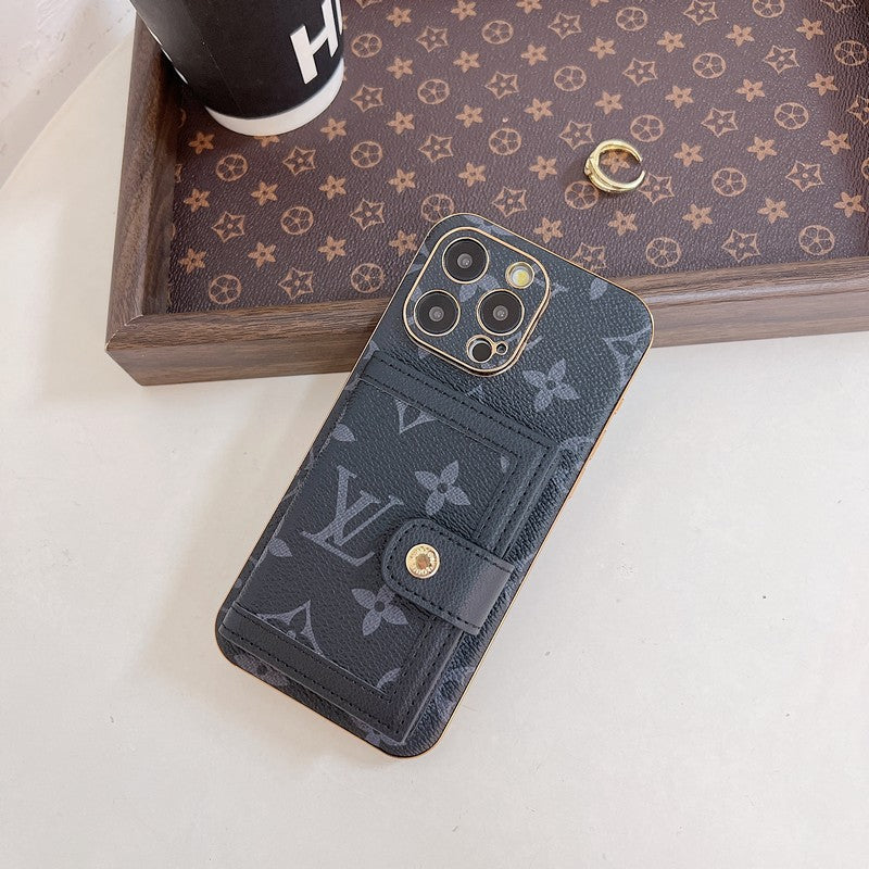 Étui iPhone de luxe avec porte-cartes coloré classique