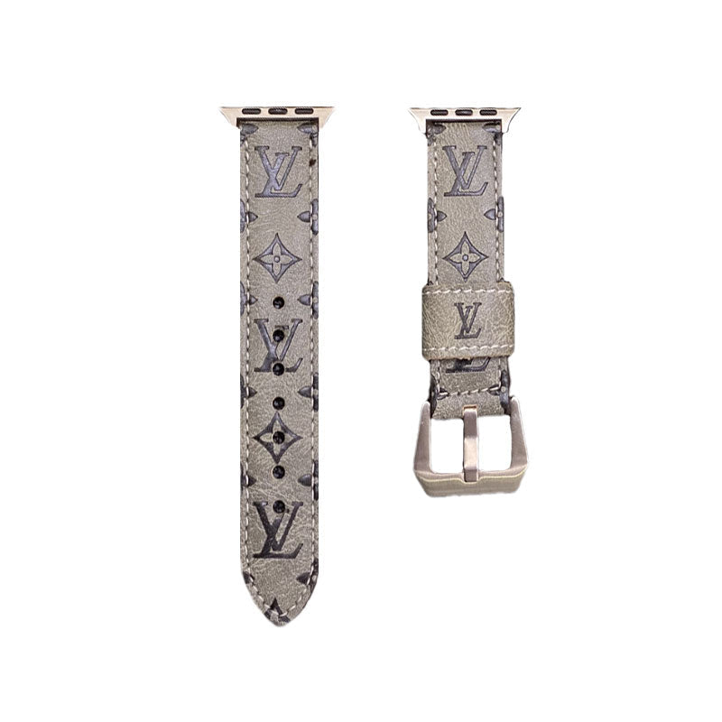 Leder Monogramm Apple Watch Armbänder Leder Blau-YH24422