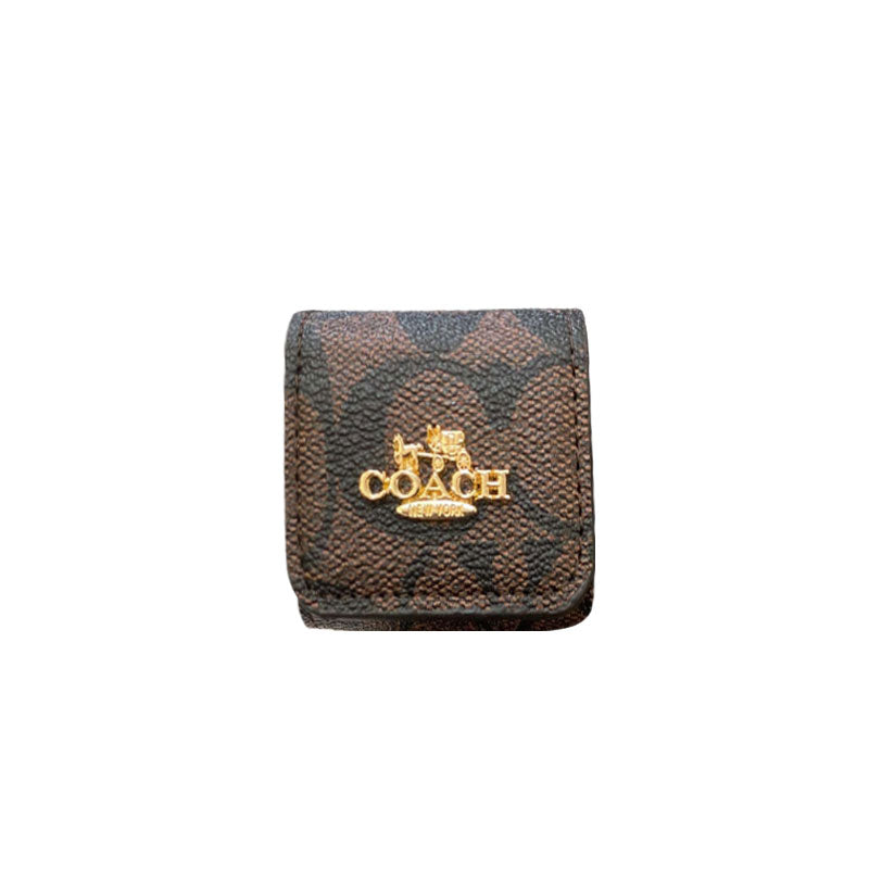 Étuis AirPods Pro en cuir de luxe Coach marron clair - LGK240425