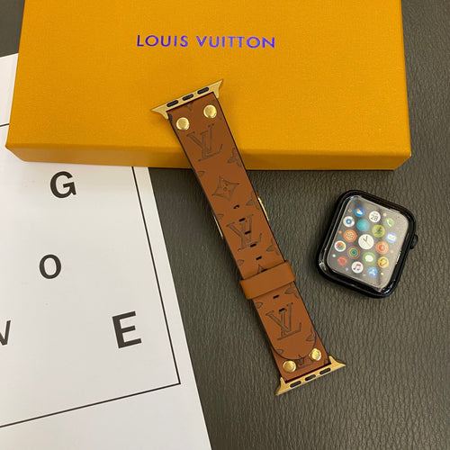 Apple Replacement Band with Rivet Decoration and Embossed Monogram WATCH BANDS