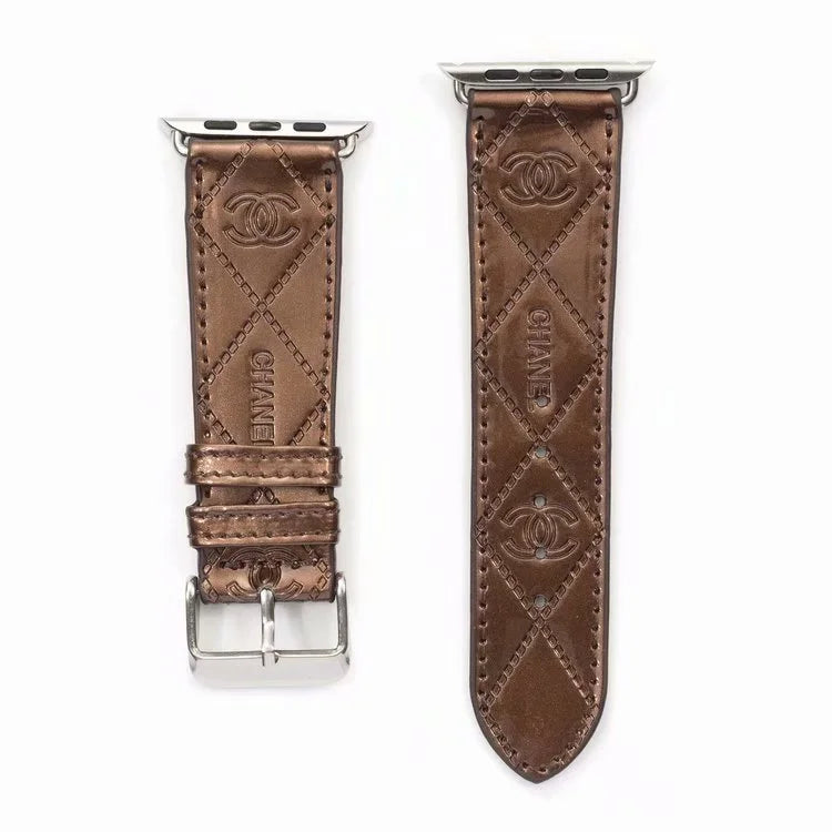 BRACELET EN CUIR GLOSSÉ POUR APPLE WATCH