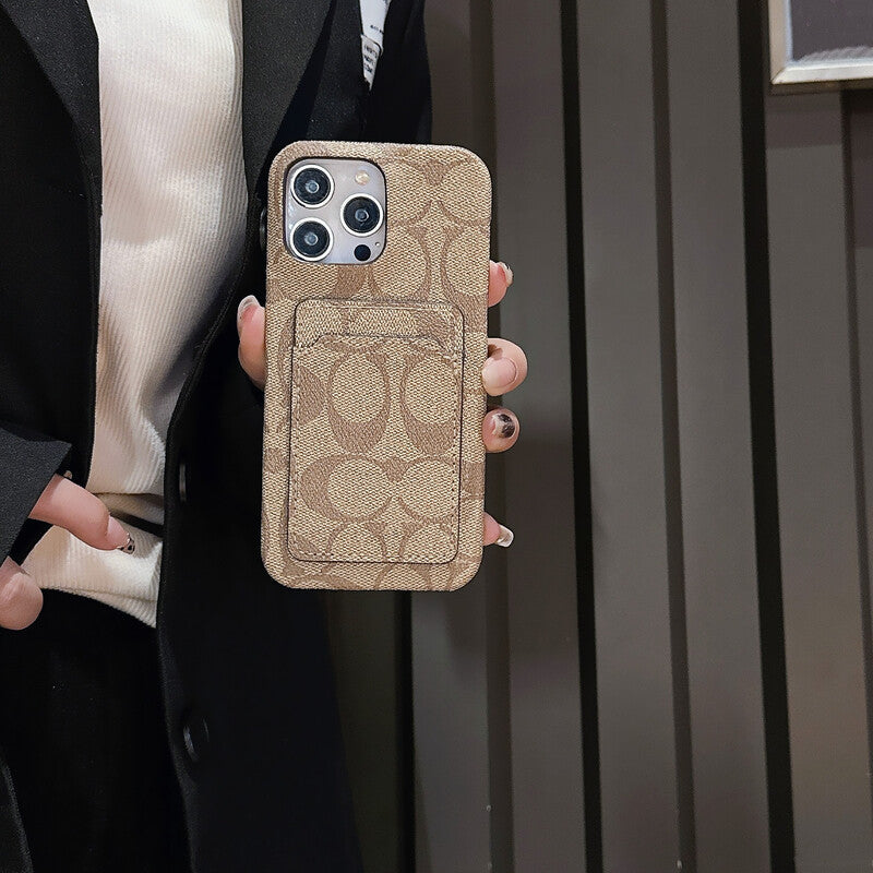 Klasické bílé pouzdro na iPhone s držákem karet -JQB240330