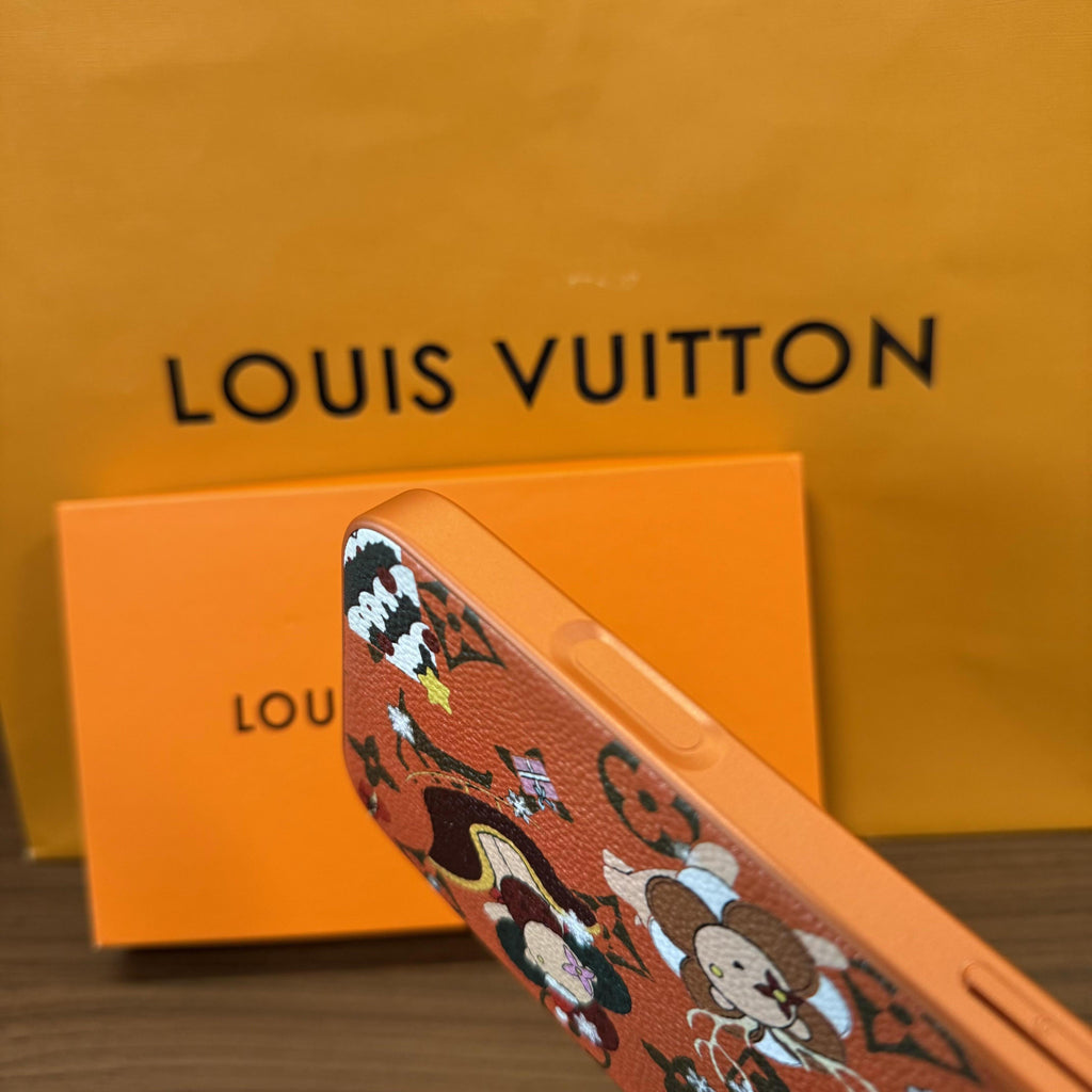 Étui iPhone de luxe multicolore avec monogramme