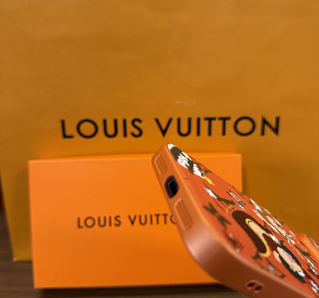 Étui iPhone de luxe multicolore avec monogramme