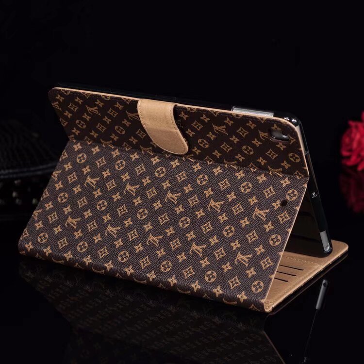 Elegante Monogram Canvas Flip Cover Apple iPad Schutzhülle aus Leder