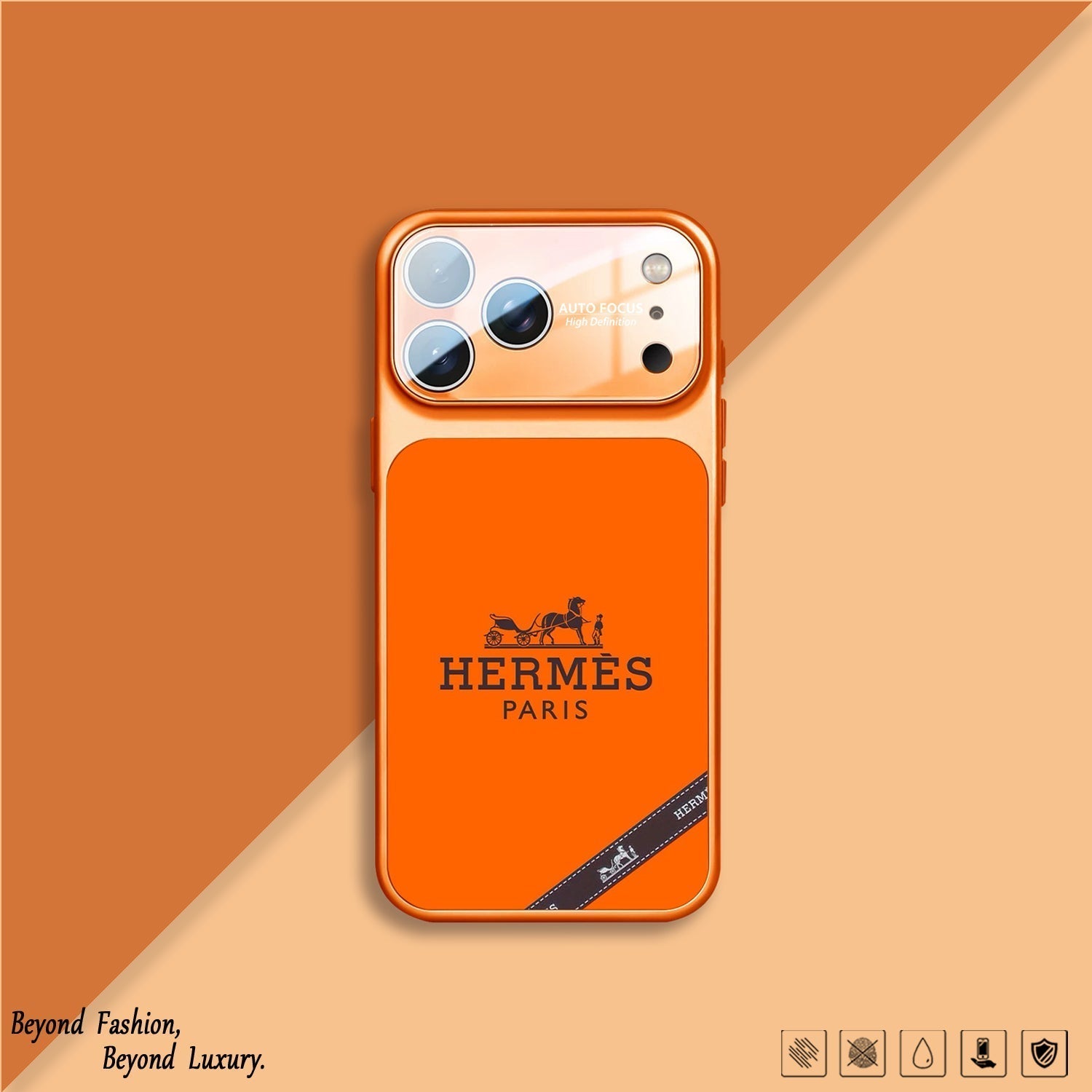Coque pour iPhone H Luxury Orange Series