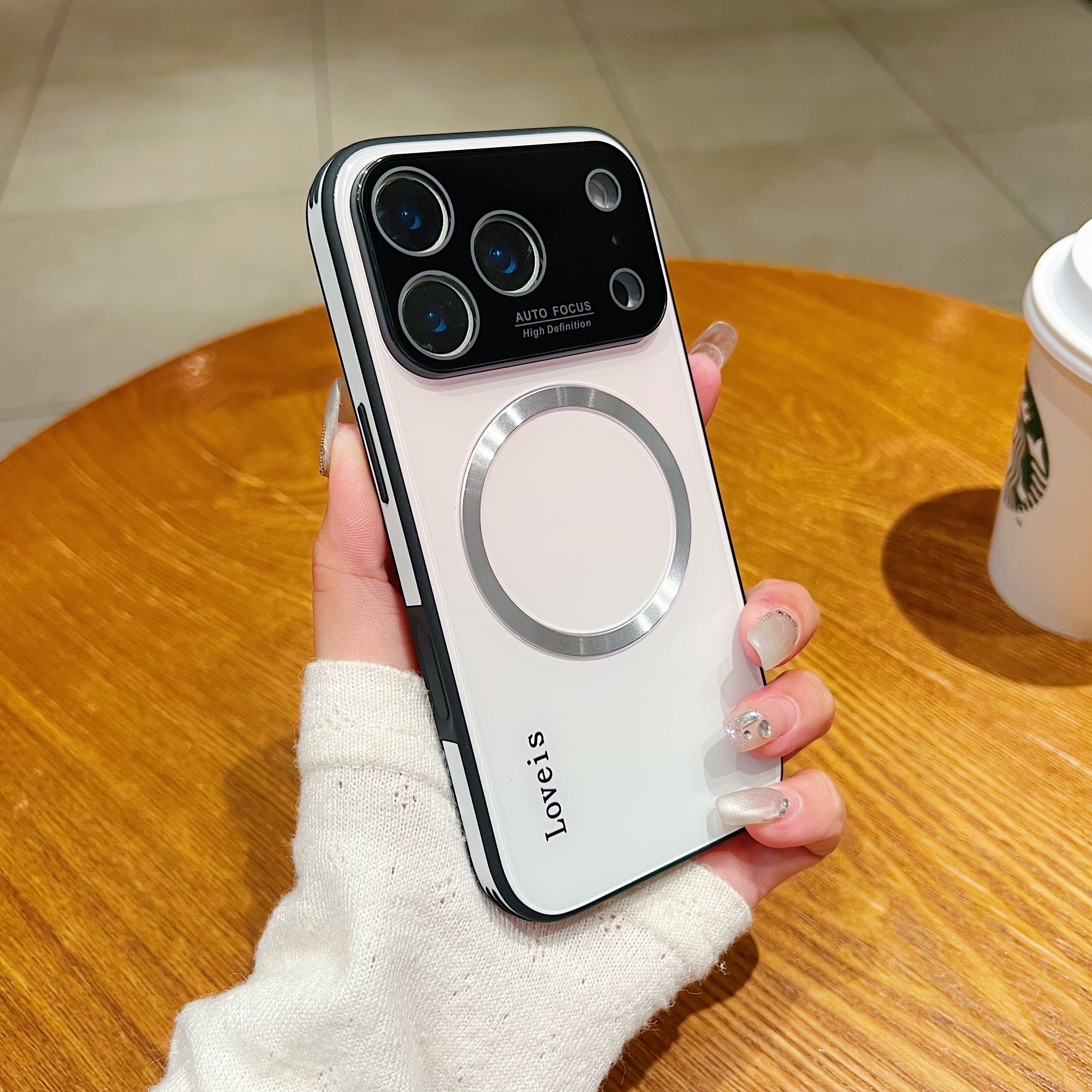 Coque de téléphone à dégradé magnétique MagSafe avec protection d'objectif