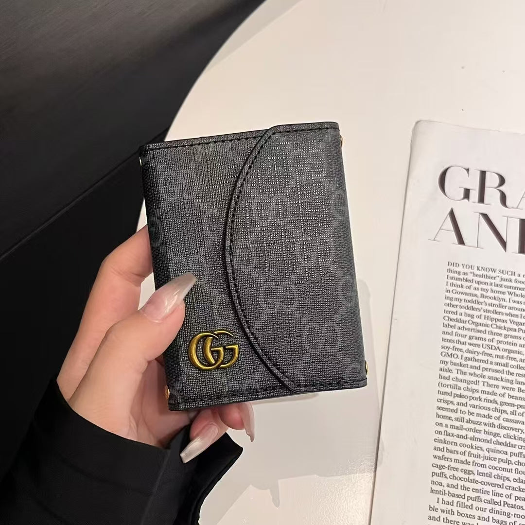 Collection de portefeuilles compacts à monogramme d'inspiration LV et GG de luxe