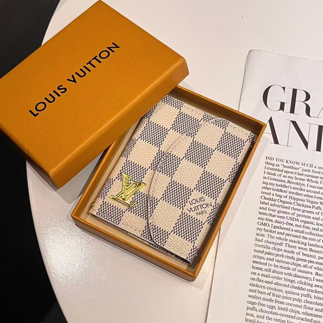 Collection de portefeuilles compacts à monogramme d'inspiration LV et GG de luxe