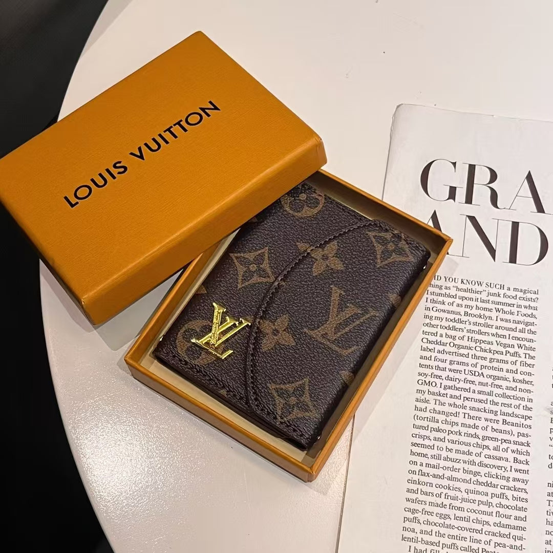 Collection de portefeuilles compacts à monogramme d'inspiration LV et GG de luxe