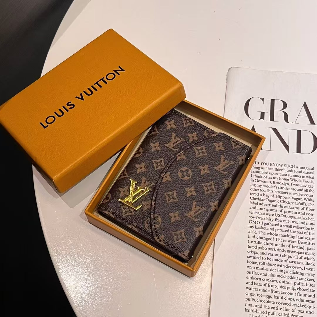 Collection de portefeuilles compacts à monogramme d'inspiration LV et GG de luxe