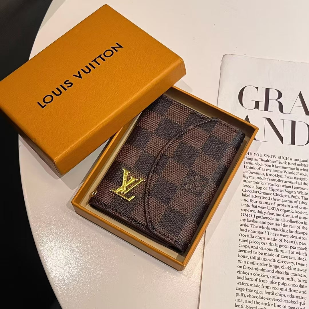Collection de portefeuilles compacts à monogramme d'inspiration LV et GG de luxe