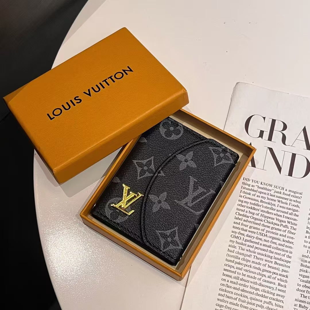 Collection de portefeuilles compacts à monogramme d'inspiration LV et GG de luxe