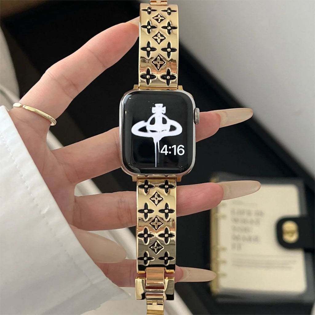 Ražený kovový řemínek na Apple Watch