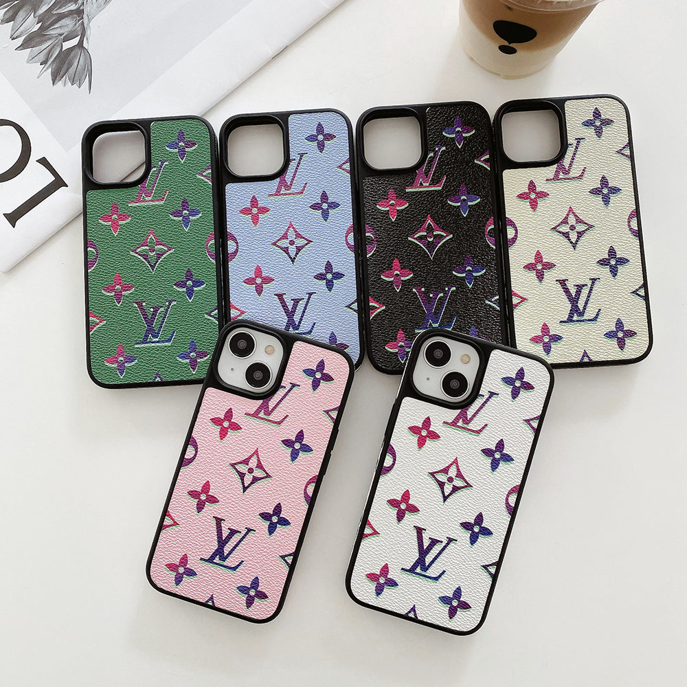 Luxusní barevné kožené pouzdro na iPhone