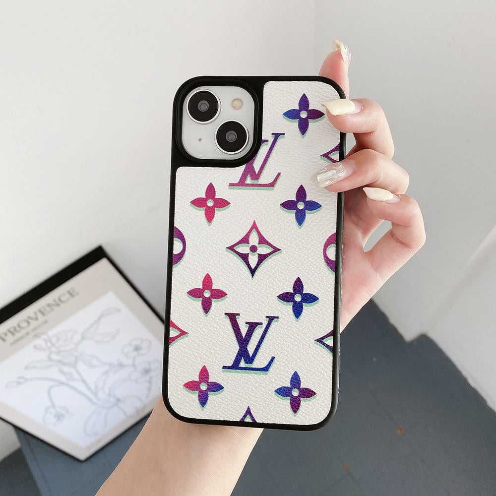 Coque de luxe en cuir coloré pour iPhone