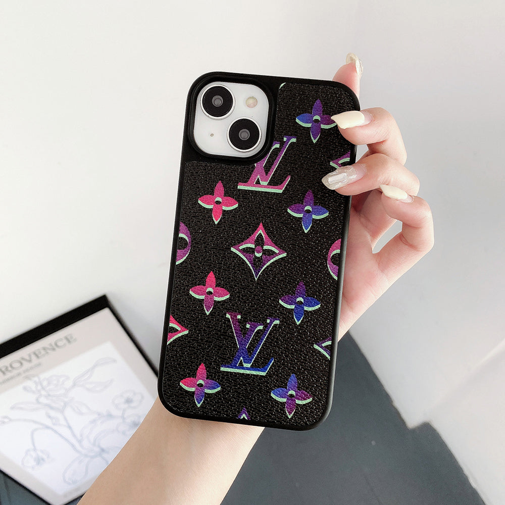 Coque de luxe en cuir coloré pour iPhone
