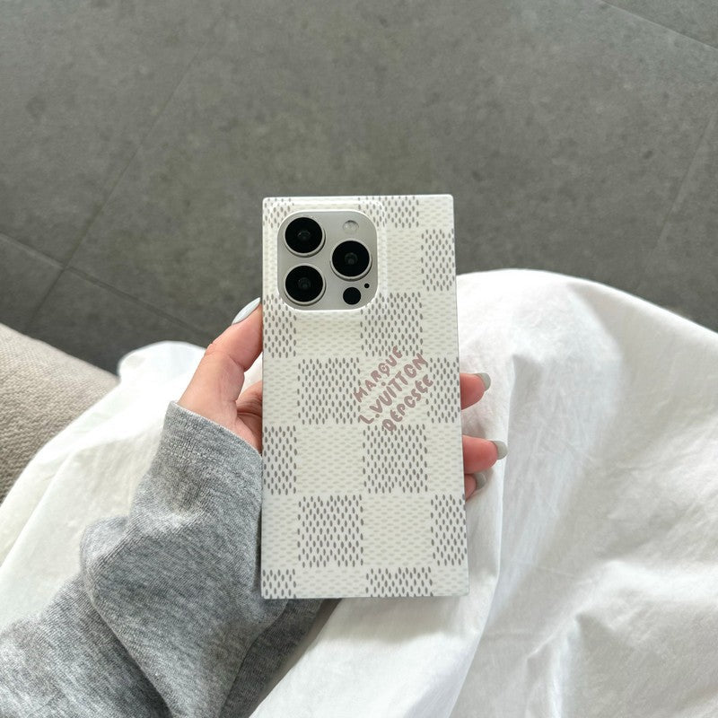 Luxusní černobílé čtvercové pouzdro na iPhone  