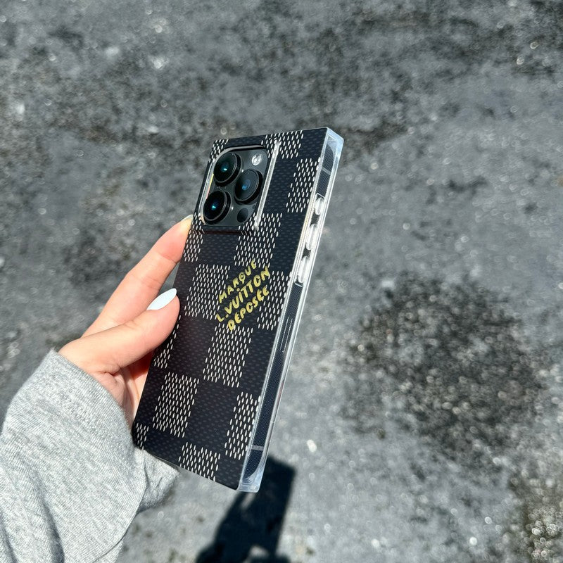 Luxusní černobílé čtvercové pouzdro na iPhone  