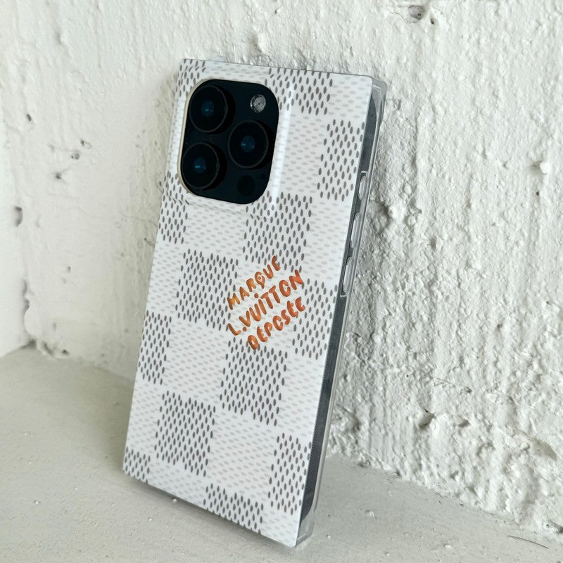 Luxusní černobílé čtvercové pouzdro na iPhone  