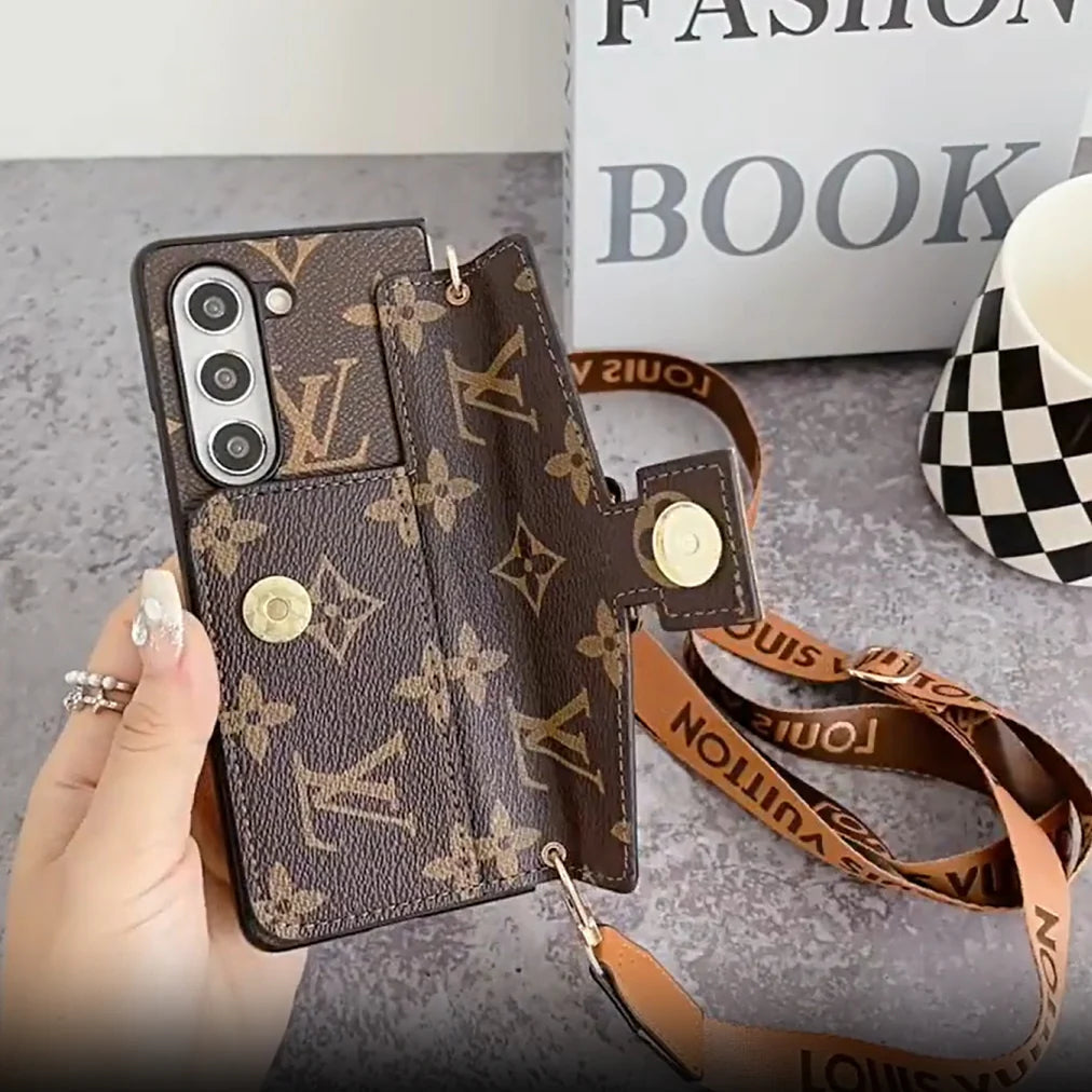 Luxus SCHLOSS KARTENETUI UMHÄNGEKETTE SAMSUNG Z FOLD HÜLLE