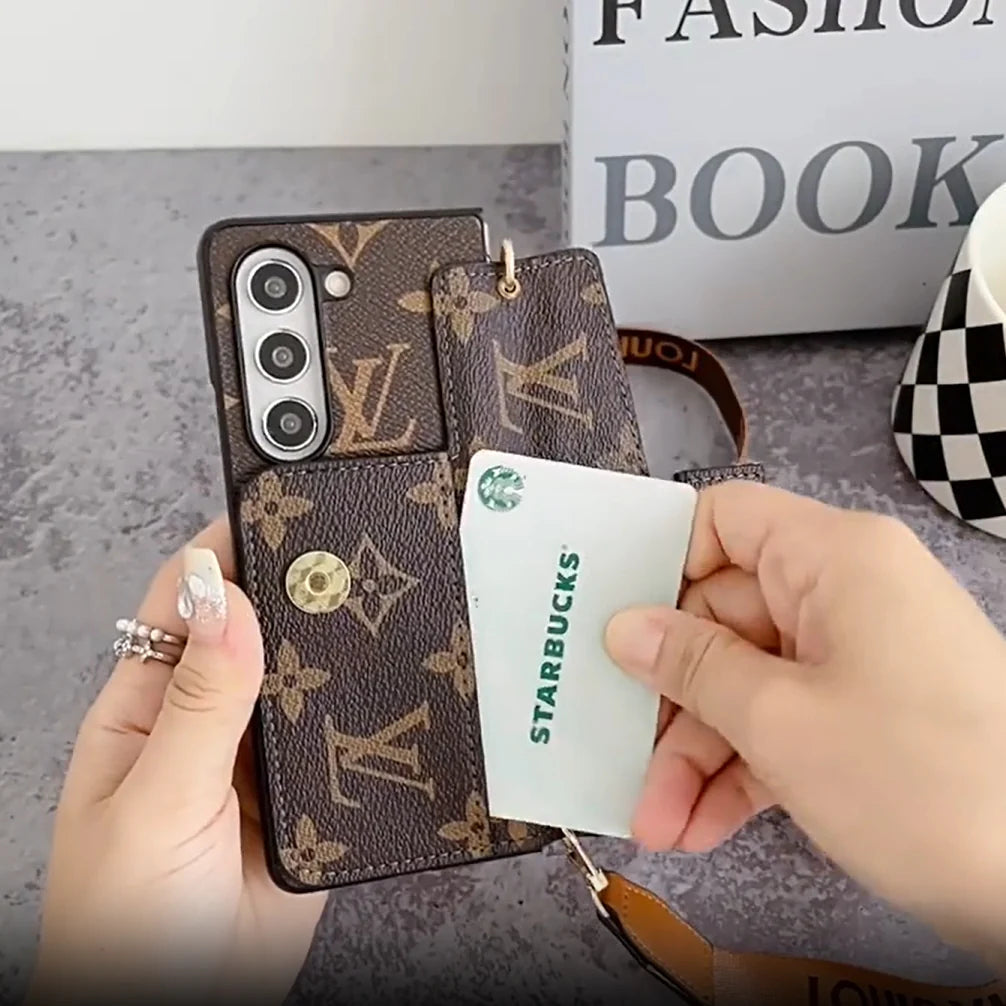 Luxus SCHLOSS KARTENETUI UMHÄNGEKETTE SAMSUNG Z FOLD HÜLLE