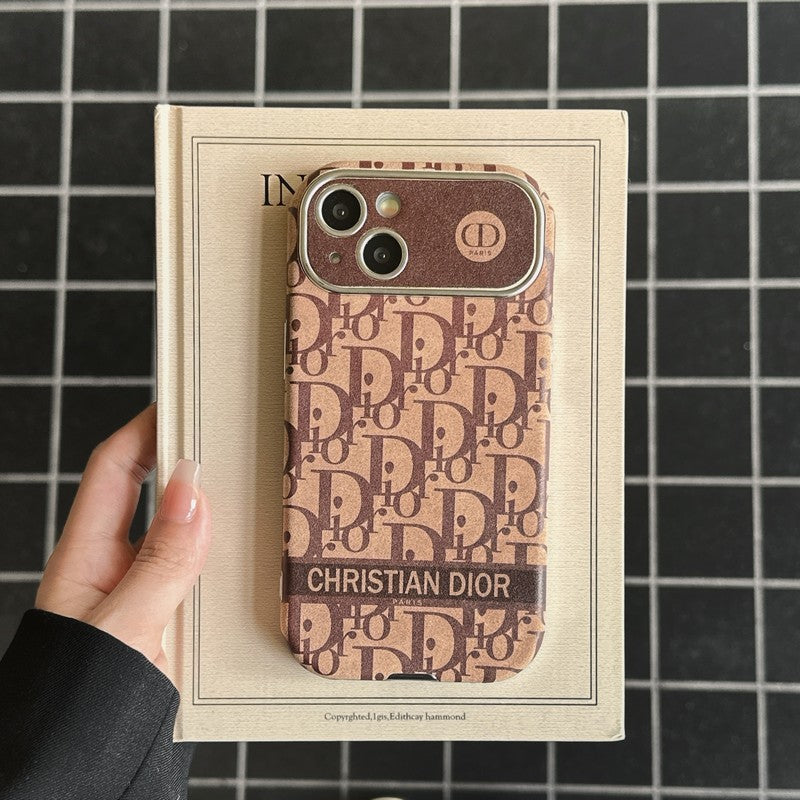 Módní kožené pouzdro na iPhone v bílé a hnědé barvě  