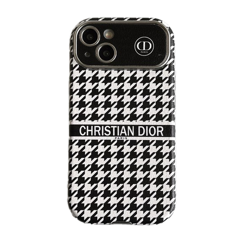 Coque iPhone en cuir blanche et marron tendance