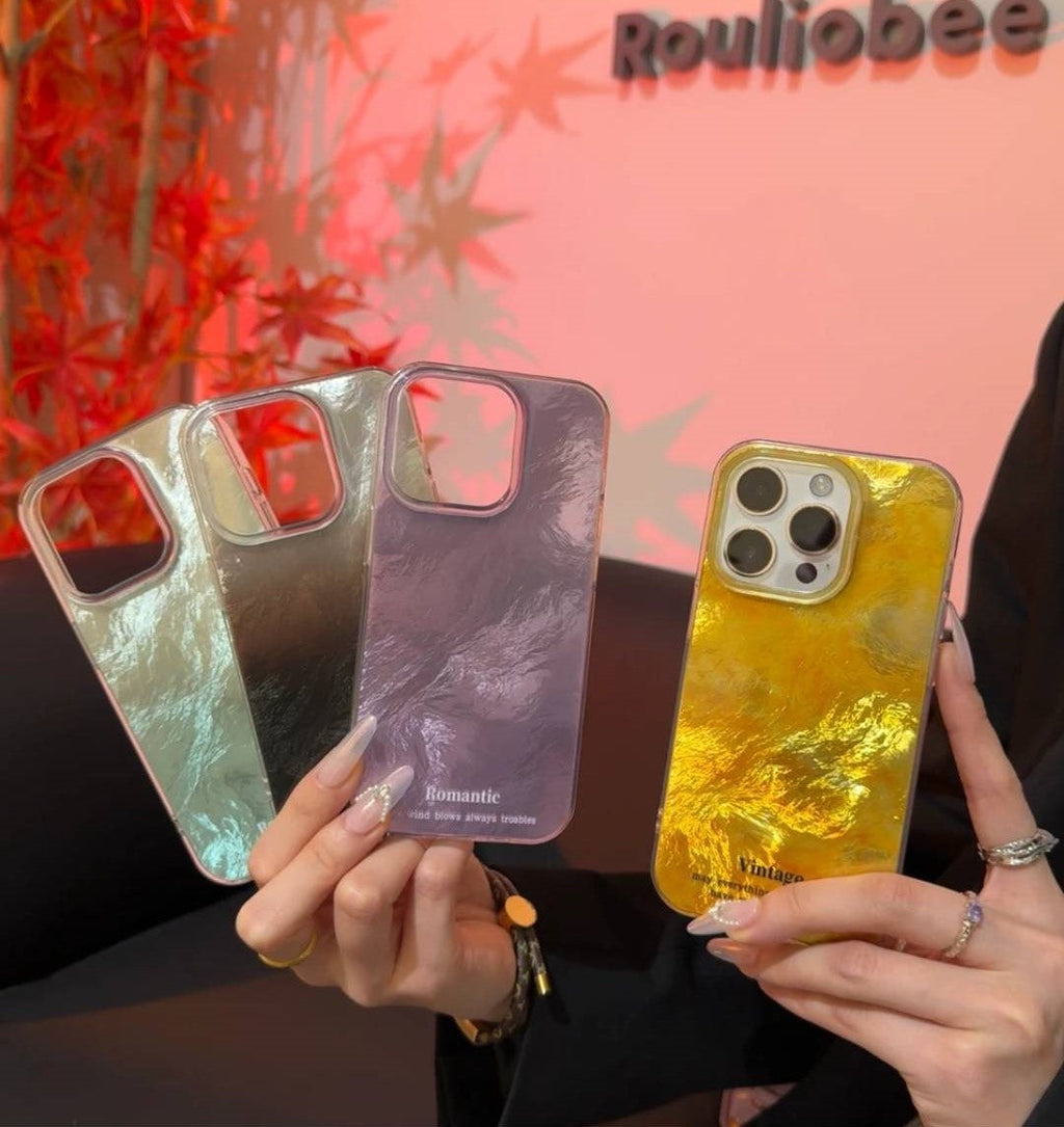 Coque iPhone Effet Glace Floue – Design Iridescent Style INS