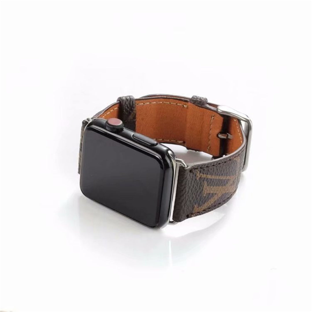 BRACELET EN CUIR MARRON CLASSIQUE DE LUXE POUR APPLE WATCH