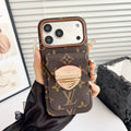Luxusní pouzdro na iPhone přes rameno s kapsou na karty a odnímatelným popruhem