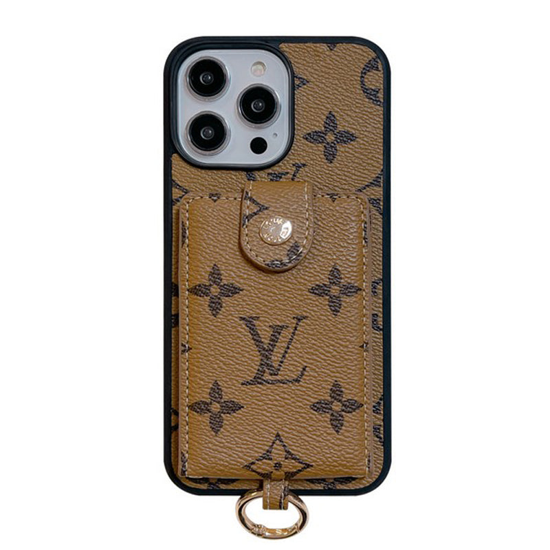 Luxusní klasické barevné pouzdro na iPhone s kapsou na karty