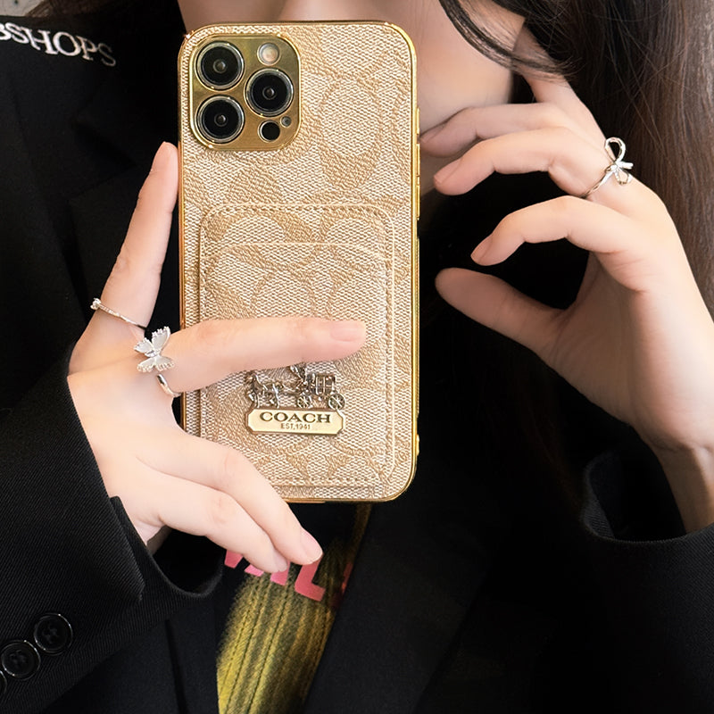Étui iPhone en cuir avec porte-cartes classique