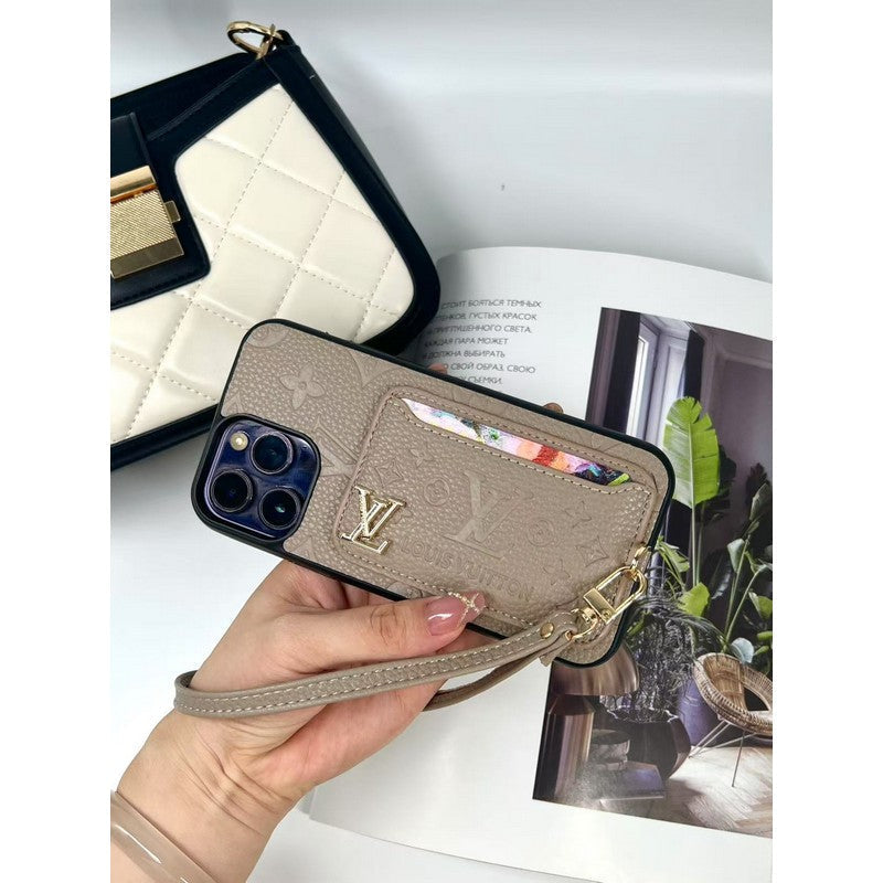Étui iPhone de luxe quatre couleurs avec porte-cartes