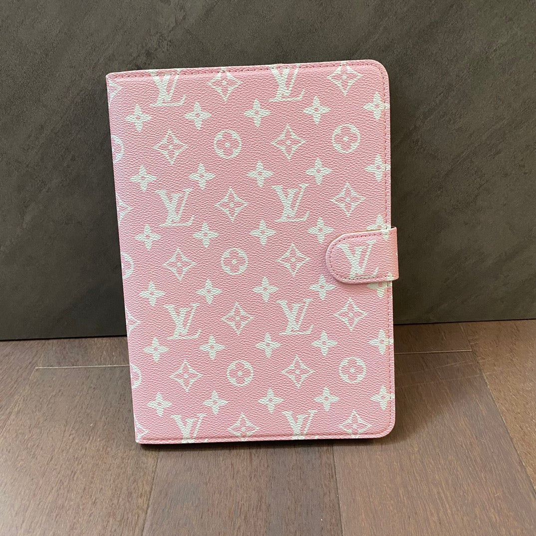 Luxury iPad Case Canvas Monogram Leather Fresh Summer Theme Pattern