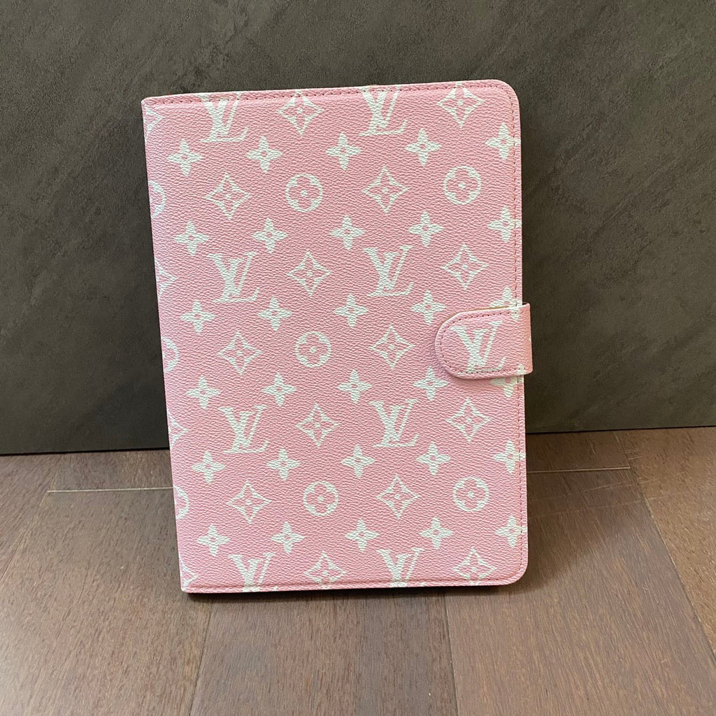 Luxusní černé plátěné monogramové kožené pouzdro s letním motivem pro Apple iPad