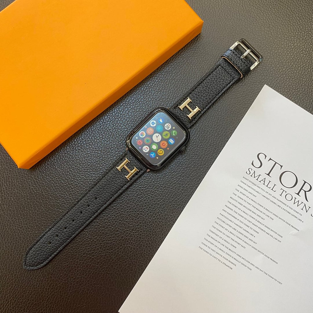 Řemínek z pravé vzorované kůže pro Apple Watch