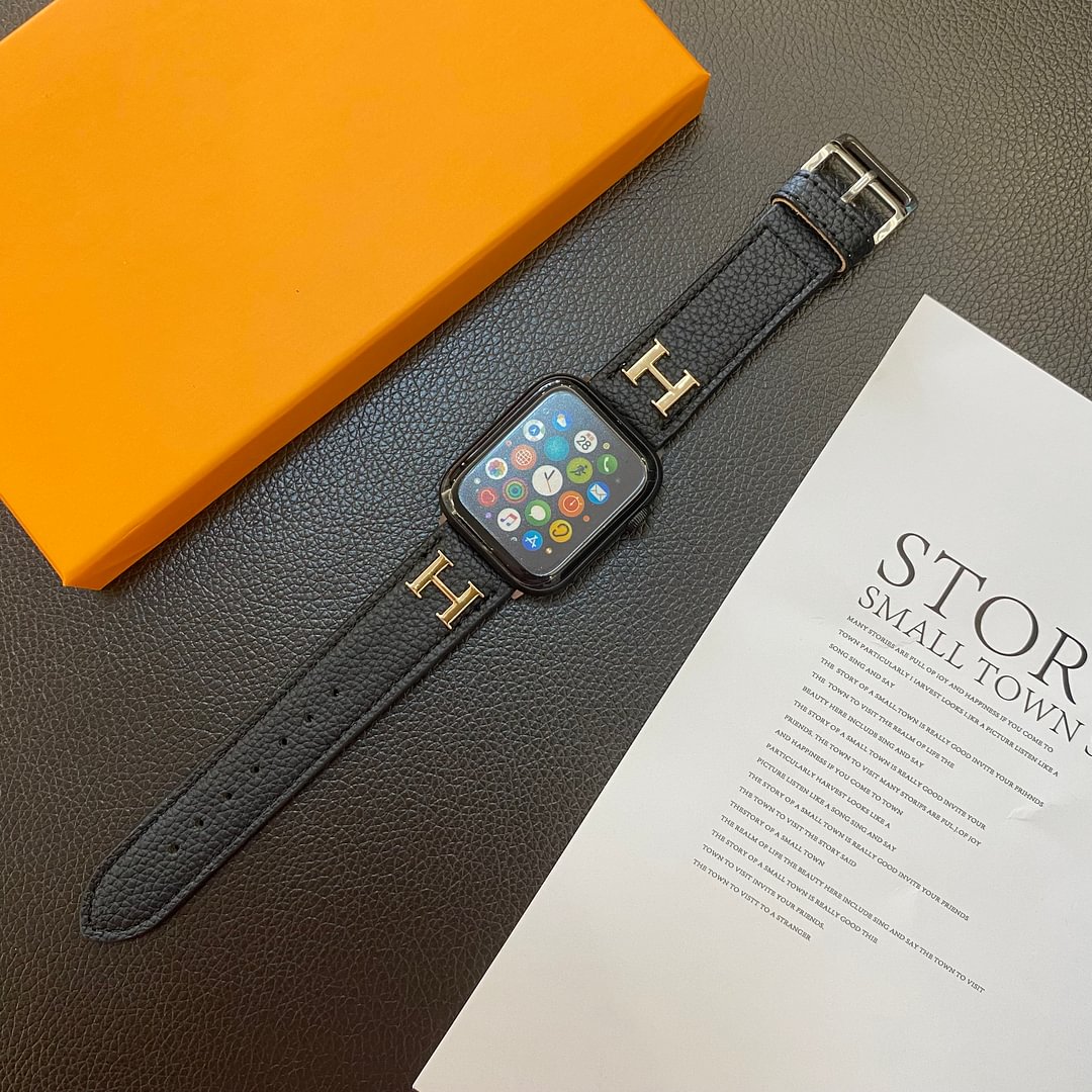 Řemínek z pravé vzorované kůže pro Apple Watch